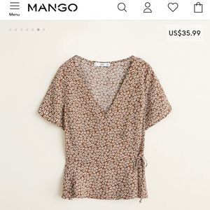 MANGO wrap printed blouse